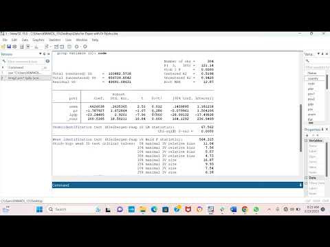 Two Stage Least Square 2SLS STATA