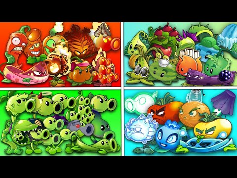 PvZ 2 Tournament 4 Team Plants FIRE x PEA x PULT x ELECTRIC - Who Will Win ?