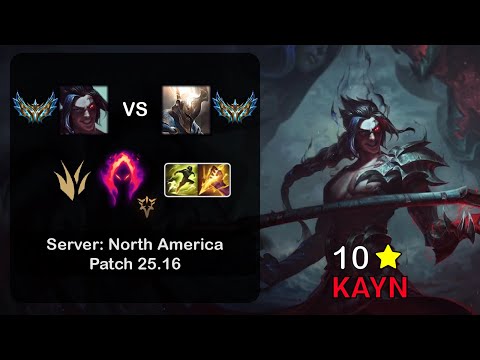 Kayn Jungle vs Pantheon - NA Challenger - Patch 25.16