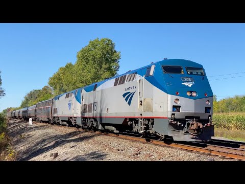 [4K] Amtrak 48 slowly passes QC308 as it crosses over from track 2 to 1 (9/21/20)