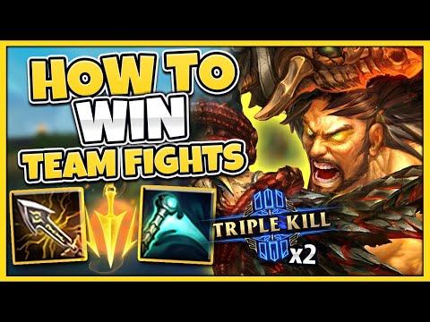#1 TRYNDAMERE WORLD THIS HOW YOU SLAUGHTER IN EVERY TEAM FIGHT (DOUBLE TRIPLE) - League of Legends