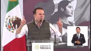 Esteban Villegas, gobernador de la “oposición” en Durango, gritando a todo pulmón “soy Claudista”