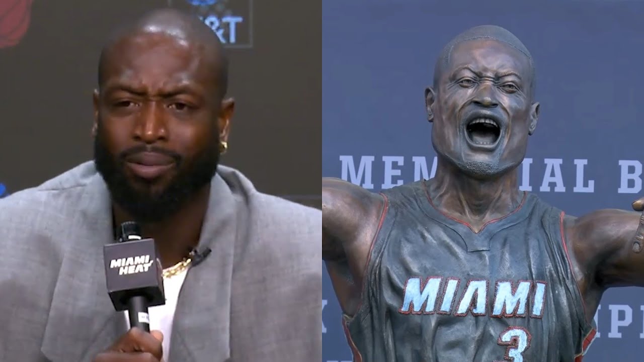 Dwyane Wade reacts to everyone trolling his new statue