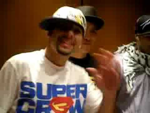 in the elevator with Super Crew