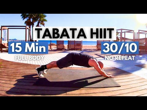Tabata Full Body HIIT Workout 15 Min / Tabata 30/10 / No Repeat 💪