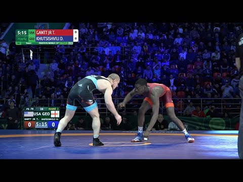 Round 1 FS - 79 kg: T. GANTT JR (USA) v. D. KHUTSISHVILI (GEO)