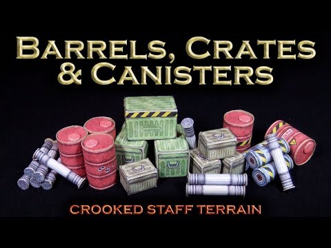 Episode 23 : Barrels, crates, and canisters (sci-fi terrain)
