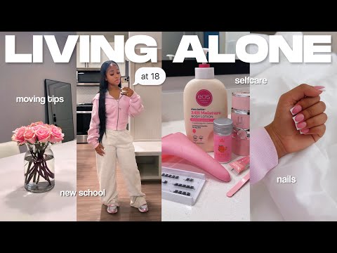 LIVING ALONE for the FIRST TIME | new school, moving tips, cooking, selfcare, retail therapy