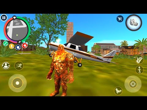 Rope Hero Vice Town | Mutant New Jet Airplane Fight Army Camp | Stone Giant Man Climb On Army Base