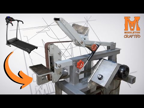 AMAZING !!  Don't throw away your old treadmill! Build a 2" x 72" Belt Grinder with it !