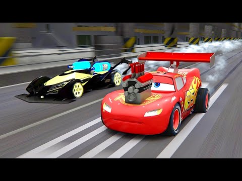 Lamborghini V12 Black Thunder TWIN NOS vs Lightning McQueen Dragster Edition - Special Stage Route X