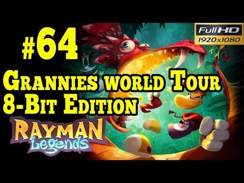 Rayman Legends Walkthrough - Living dead Party Part 64 Grannies World Tour 8 Bit Edition 1080p