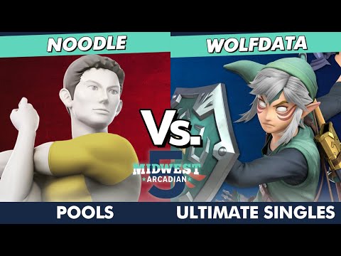 Midwest Arcadian 5 Pools - NOODLE (Wii Fit Trainer) Vs. Wolfdata (Link) SSBU Ultimate Tournament