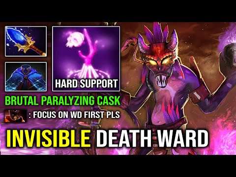WTF Invisible Death Ward 100% Annoying Paralyzing Cask Witch Doctor with Full Aghanim Dota 2
