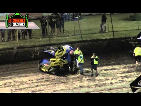 Sprintcars - Shaun Dobson Rollover - Toowoomba Speedbowl