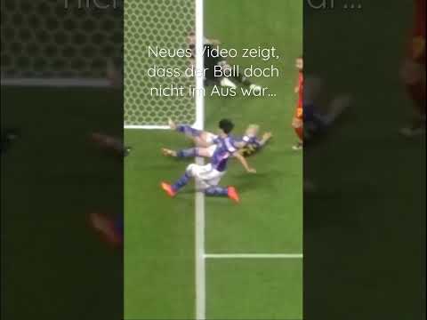 Der Ball bei dem Spiel Japan vs Spanien war nicht im Toraus. Deutschland fliegt zurecht aus der WM.