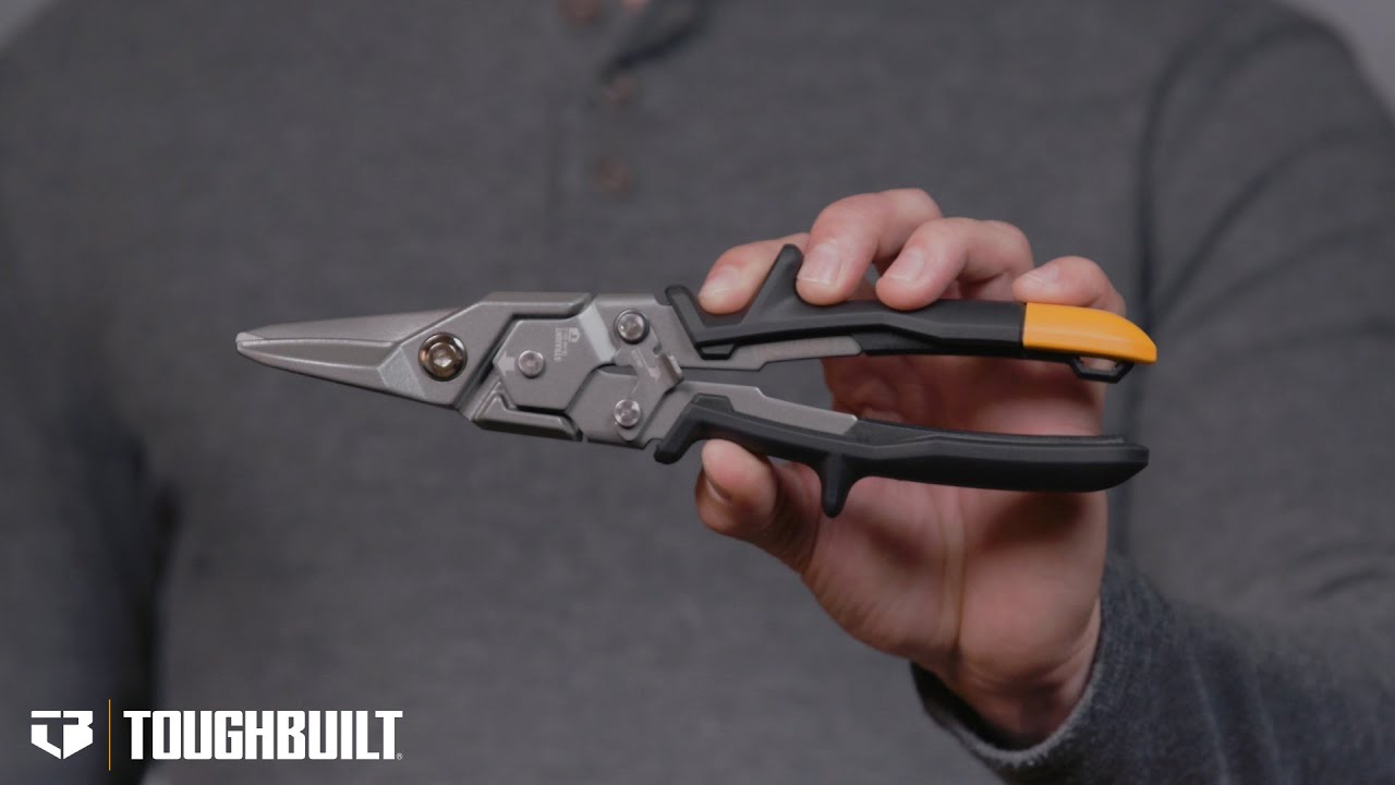 ToughBuilt - Straight Cut Aviation Snips - One Handed Lock Operation - (TB-H4-60-S)