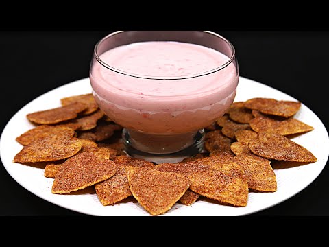 Baked Cinnamon & Sugar Tortilla Chips and Dip are Insanely Good!