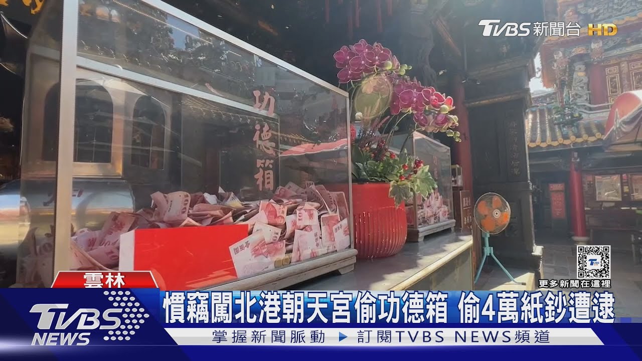 慣竊闖北港朝天宮偷功德箱　偷4萬紙鈔遭逮