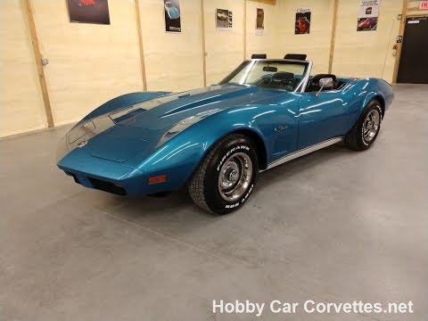 1974 Medium Blue L82 Corvette Stingray Convertible Video