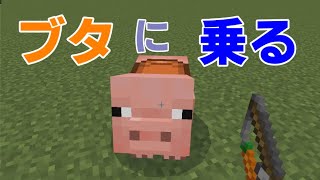 【マイクラ統合版1.17】ブタに乗る！