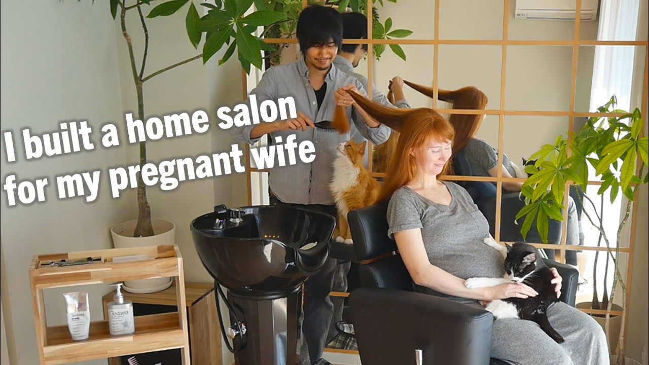 I built my pregnant wife a real hair salon at home