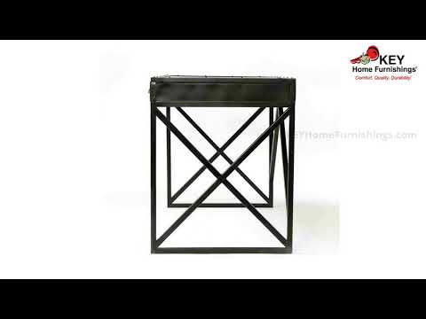 Four Hands Iron Desk With 3 Drawers Antique Black IRCK-DK50 | KEY Home