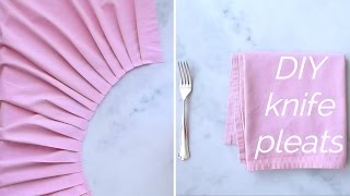 DIY knife pleats - using a fork