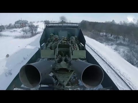 ​Russia Shows Off the Yenisei Armored Train Equipped with the ZU-23-2 Anti Aircraft Cannon