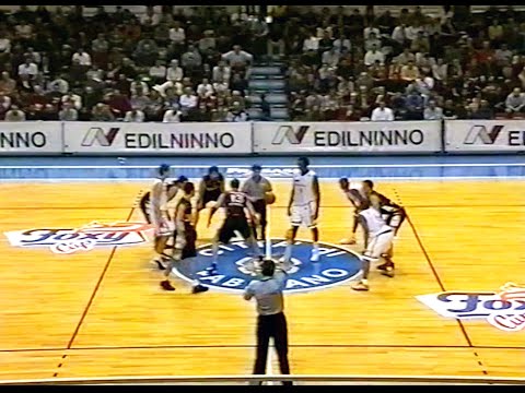 Serie A 2001/'02 Fabriano Basket - Kinder Bologna 98-92 (TV Centro Marche)