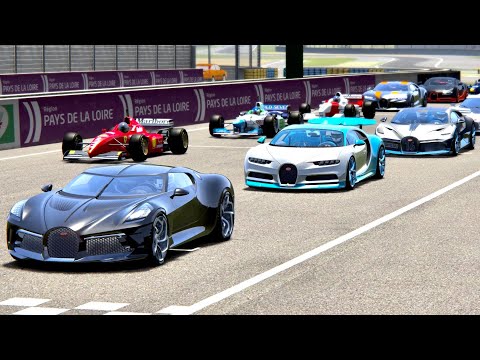 Bugatti Hypercars vs F1 1996 Cars - Le Mans 24h Circuit