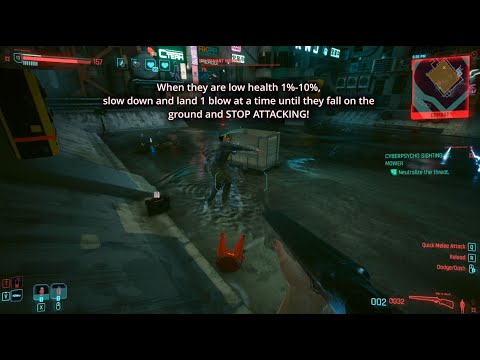 Cyberpunk 2077│ How to INCAPACITATE a CYBERPSYCHO WITH ANY WEAPONS ( Except auto-rifles ) - Guide