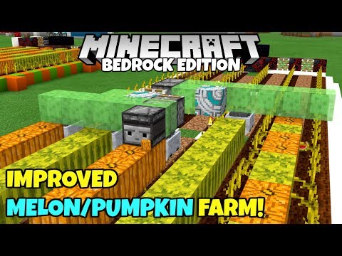 Minecraft Bedrock: Improved Melon And Pumpkin Farm Tutorial! MCPE Xbox PC Video