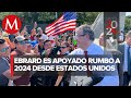 Migrantes mexicanos hacen campaña a favor de Marcelo Ebrard en Estados Unidos