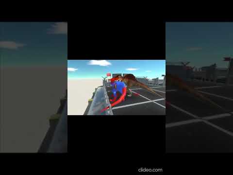 BLUE SUPERMAN T-REX VS FLASH SPINOSAURUS DEATH RUN - Animal Revolt Battle Simulator