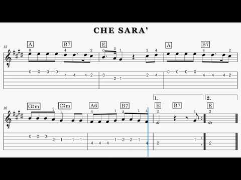Che sarà - TAB and easy score with backing track