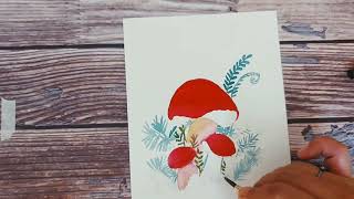 Easy Watercolor Mushrooms for Beginners| #autumn #watercolor #art #halloween