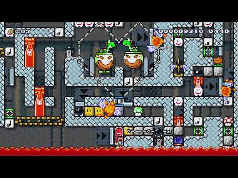 ピタゴラスイッチ　スピン全自動Ver　Keep spin by たか - SUPER MARIO MAKER - NO COMMENTARY 1bi