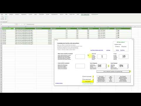 Excel Übersetzungstool mit DeepL - Excel Text Translator in 26 Sprachen vollautomatisch, new feature