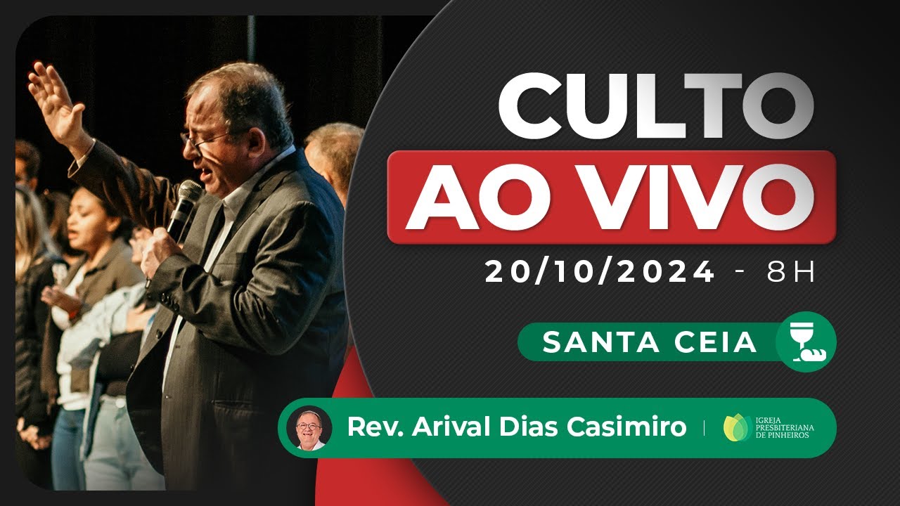 Culto das 8h | 20/10/24 |  AO VIVO - Igreja Presbiteriana de Pinheiros | Pr. Arival Dias Casimiro