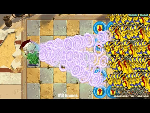 PvZ 2 Challenge - 100 Plants Vs 100 Zombies - All Plants Level 1 Vs Pharaoh Zombie - Who will win?