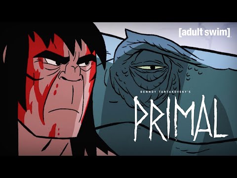 afbeelding Spear Tries to Save Fang | Primal | adult swim