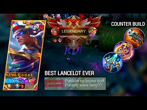 BEST LANCELOT EVER 😭 | TOP GLOBAL BRUNO BEST BUILD AND EMBLEM MLBB - Master Bodak