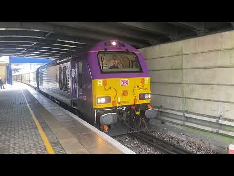 DB cargo 67016 & 67007 at Ashford International on Pullman
