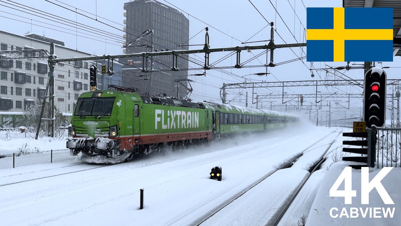 🛤️🔴 TRAVEL BY TRAIN IN WINTER SWEDEN - 24/7 with chat