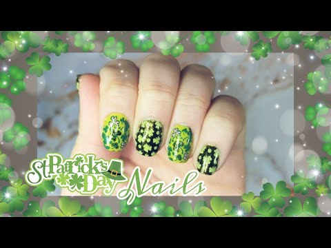 St. Patrick's Day Nails using a Maniology Stamping Plate