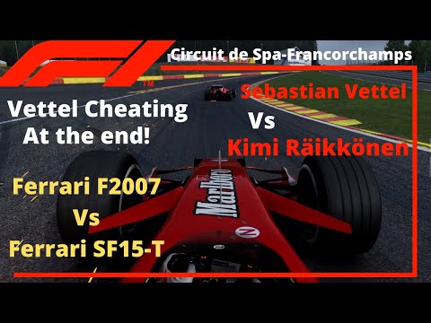 AC F1 Raikkonnen F2007 vs Vettel SF15-T Spa 60Fps