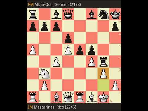 IM Rico Mascariñas (2246) vs Genden Altan-Och (2198) at 23rd  ASEAN Age Group Senior  #subscribe