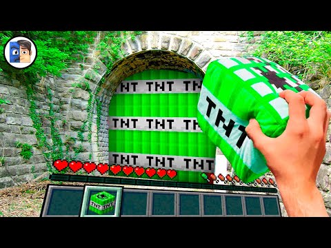 Minecraft in Real Life POV - EMERALD TNT PORTAL - Realistic Texture Pack RTX ON