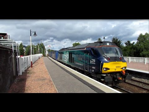 (HD) DRS 68001 'Evolution' Speeds Through Aviemore 27/08/15.